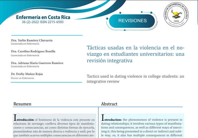 Tácticas usadas en la violencia en el noviazgo en estudiantes universitarios: una revisión integrativa.